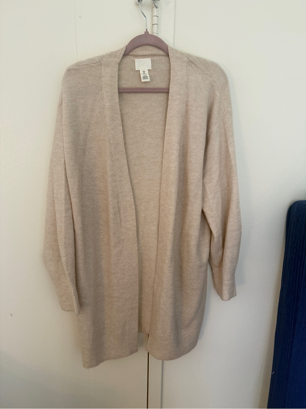 H&M Oversized Cream/Beige Cardigan – Cozy Neutral Knit (Size M)